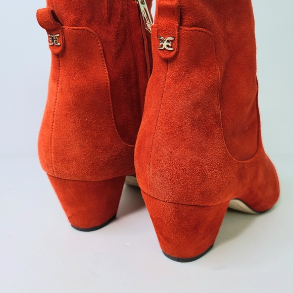 Sam Edelman Karlee Red Suede Ankle Boots - Picture 4 of 12